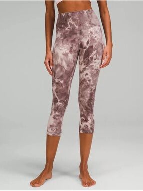 Luulemon athletica Mauve Diamond Dye High-Rise Leggings 21” cropped